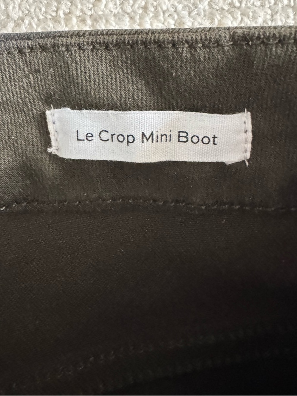 FRAME Le Crop Mini Boot Coated Jeans Olive Green Leather Look Size 29 - Picture 6 of 11